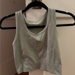 green crop top